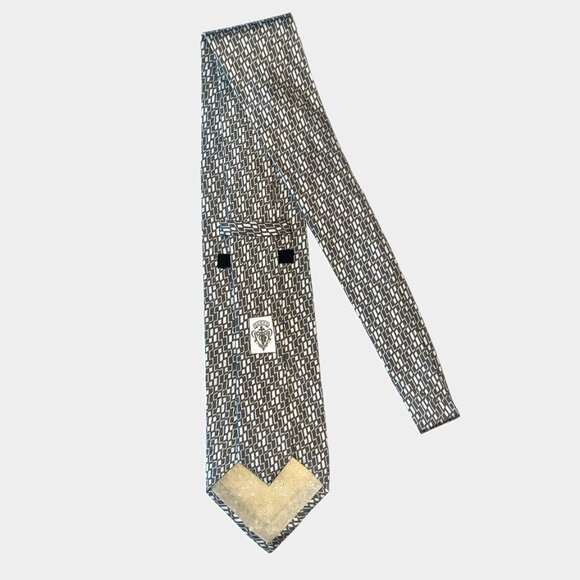 Gucci Gray and White Silk Tie - 100% Silk - Picture 2 of 5